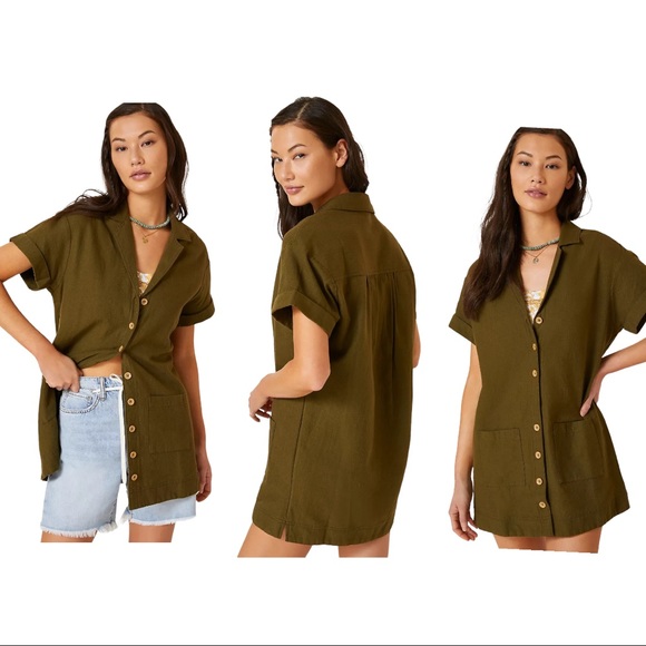 Anthropologie Dresses & Skirts - Anthropologie Pilcro Buttondown Shirt Dress Green Size XXS